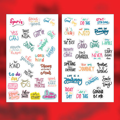Quotes Sticker Bundle – 48 Waterproof Aesthetic Stickers