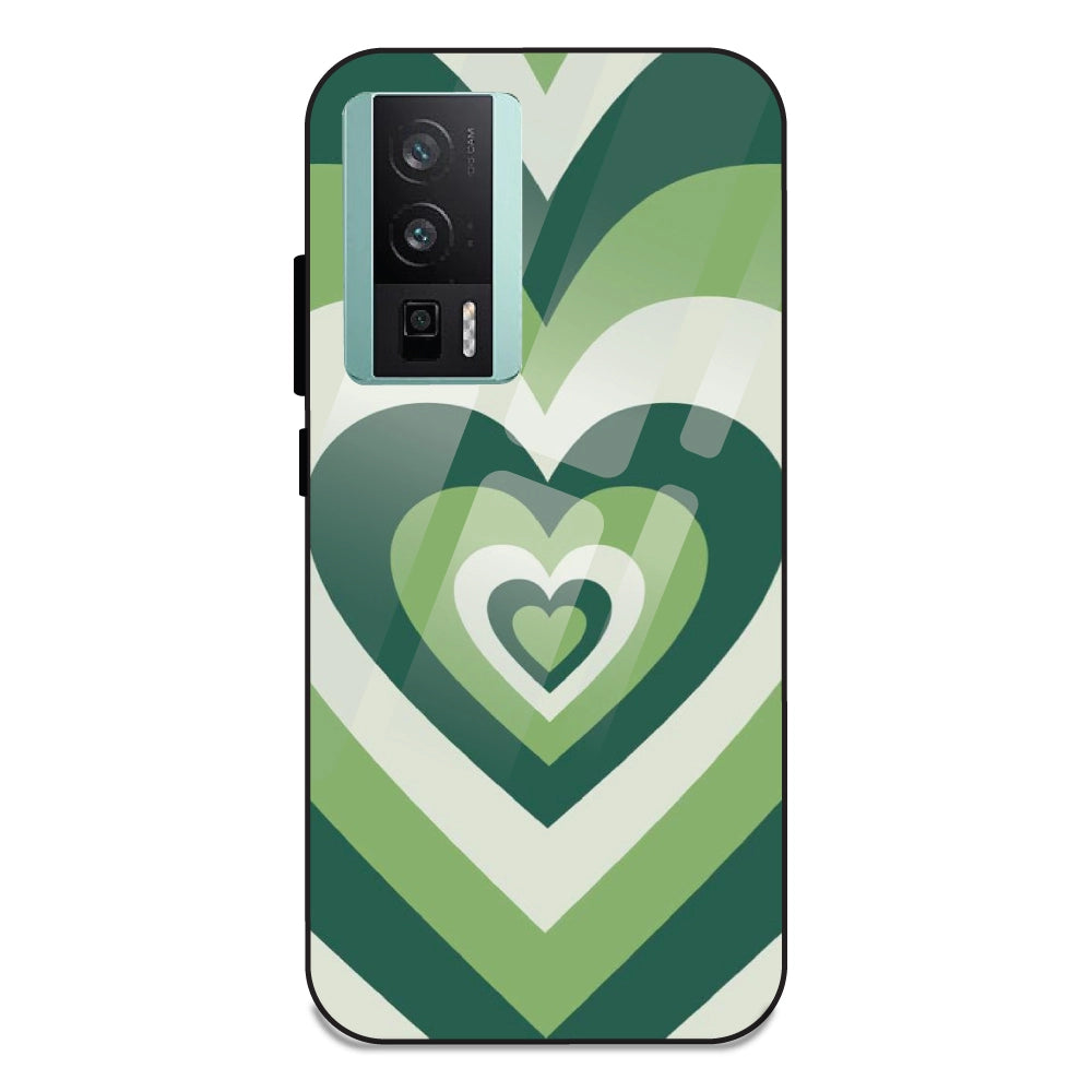 Green Hearts - Glass Case For Redmi K60