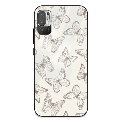 White Butterflies - Glass Case For Redmi Note 10 5G