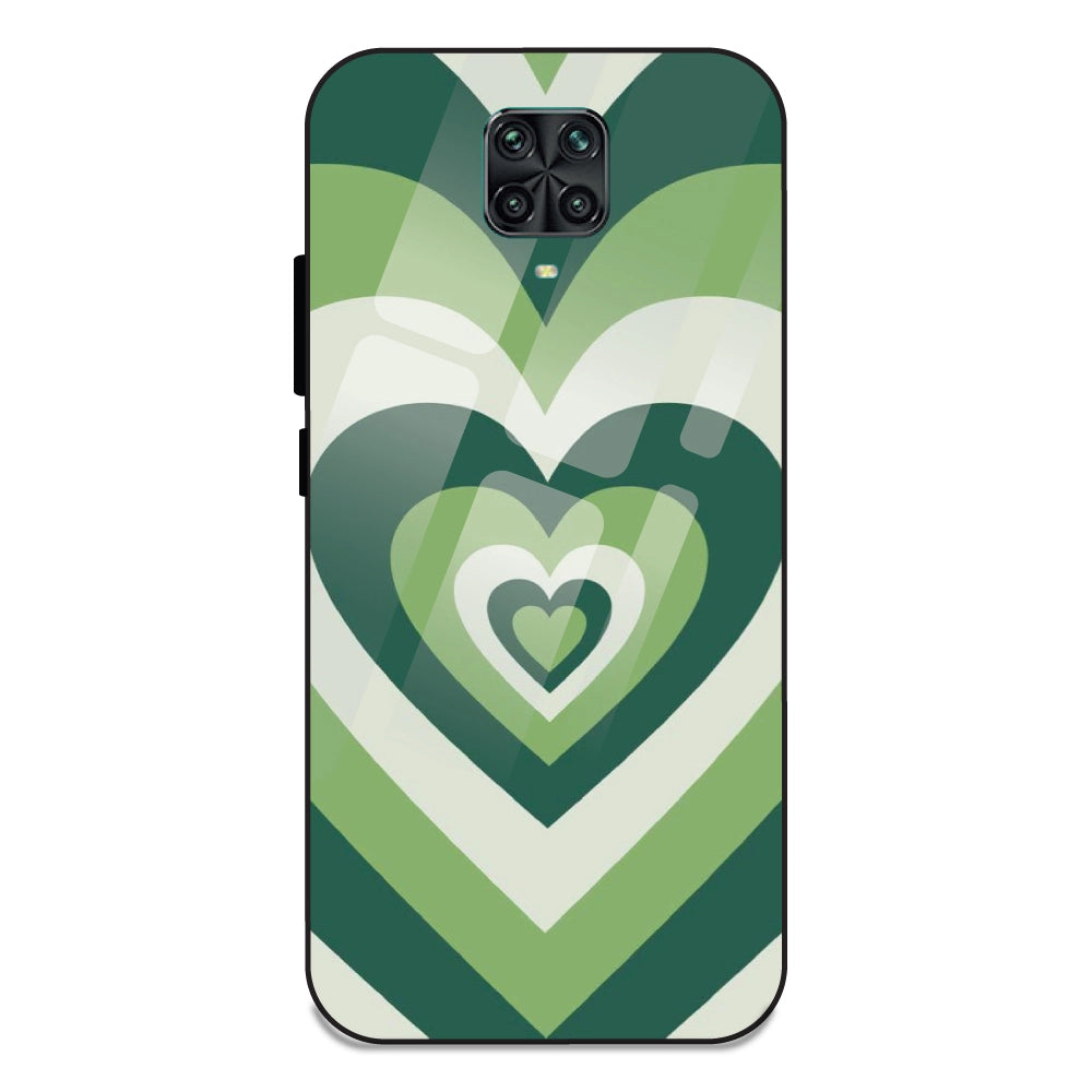 Green Hearts - Glass Case For Redmi Note 10 Lite