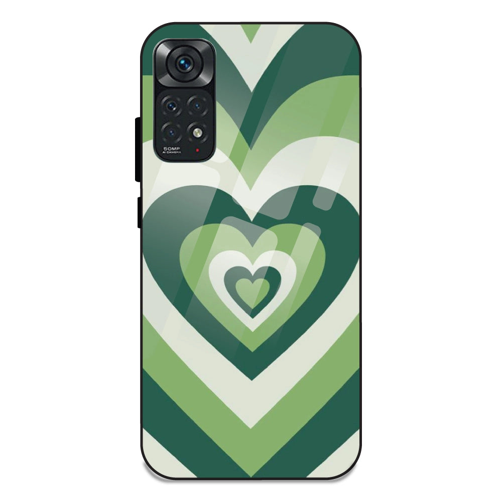 Green Hearts - Glass Case For Redmi Note 11