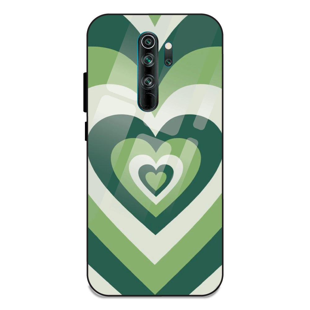 Green Hearts - Glass Case For Redmi Note 8 Pro