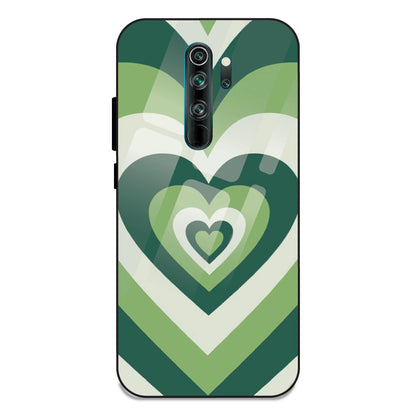 Green Hearts - Glass Case For Redmi Note 8 Pro