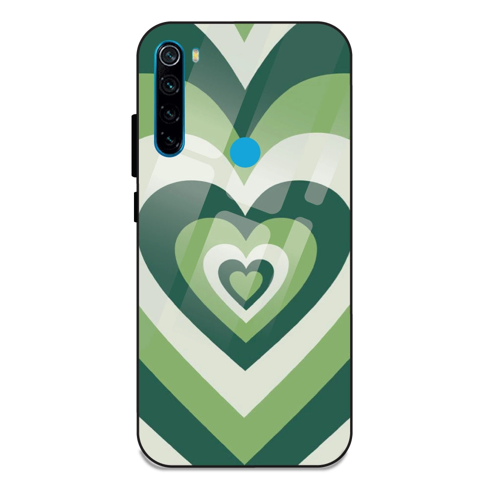 Green Hearts - Glass Case For Redmi Note 8