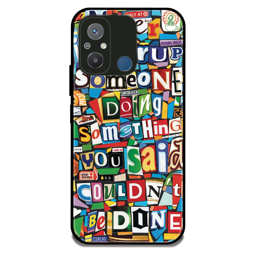 Alphabetical Collage - Glossy Metal Silicone Case For Redmi Models