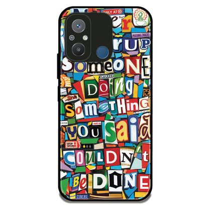 Alphabetical Collage - Glossy Metal Silicone Case For Redmi Models