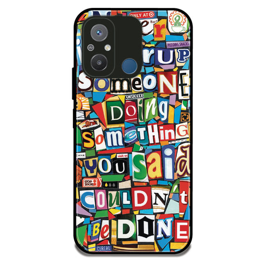 Alphabetical Collage - Glossy Metal Silicone Case For Redmi Models