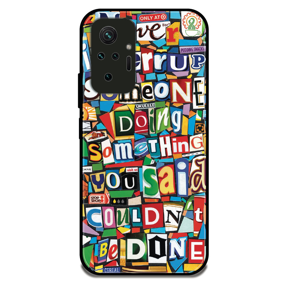 Alphabetical Collage - Glossy Metal Silicone Case For Redmi Models