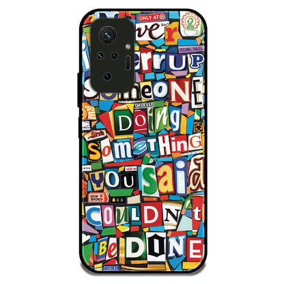 Alphabetical Collage - Glossy Metal Silicone Case For Redmi Models