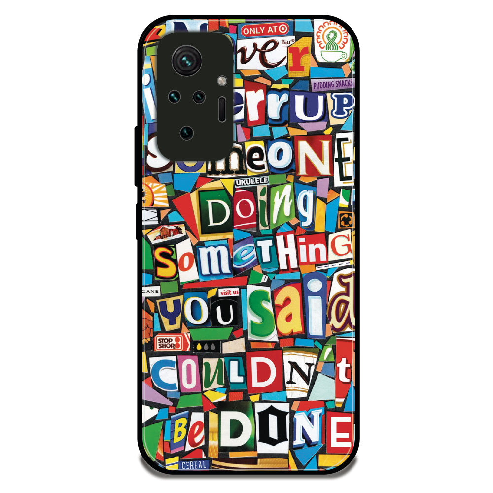 Alphabetical Collage - Glossy Metal Silicone Case For Redmi Models