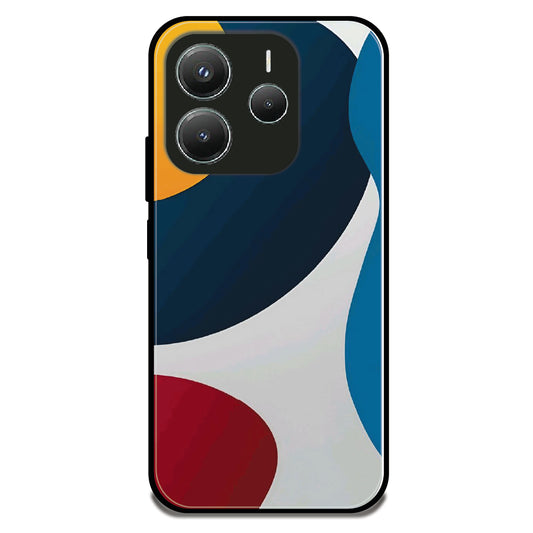 Flowing Shapes - Glossy Metal Silicone Case For Redmi Models