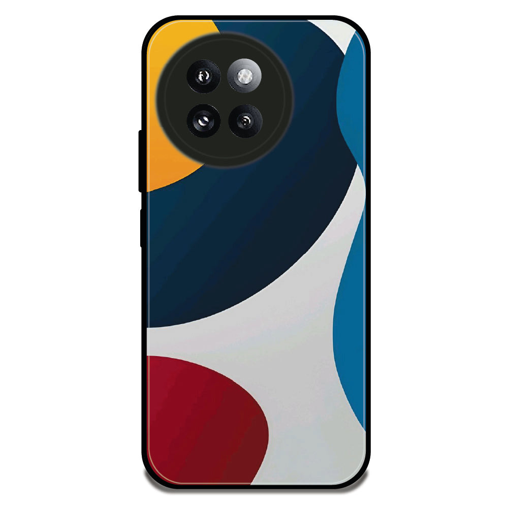 Flowing Shapes - Glossy Metal Silicone Case For Redmi Models