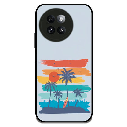 Sunset Paradise - Glossy Metal Silicone Case For Redmi Models