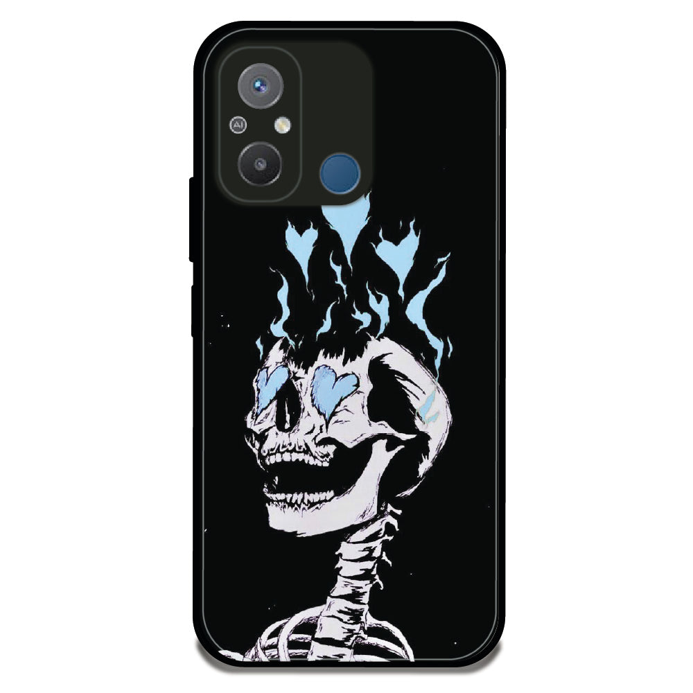 Blue Flame Skeleton - Glossy Metal Silicone Case For Redmi Models
