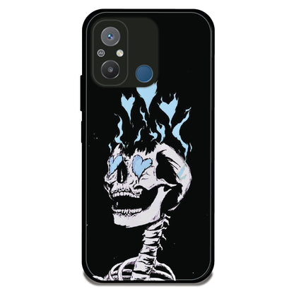 Blue Flame Skeleton - Glossy Metal Silicone Case For Redmi Models