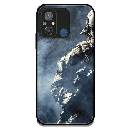 Combat Mode Soldier - Glossy Metal Silicone Case For Redmi Models
