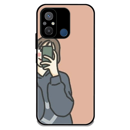 Couple Case Girl - Glossy Metal Silicone Case For Redmi Models