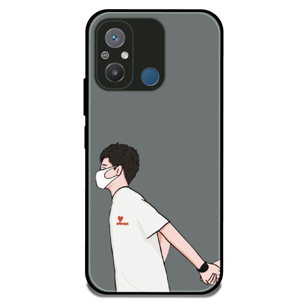 Couple Holding Hand Boy - Glossy Metal Silicone Case For Redmi Models