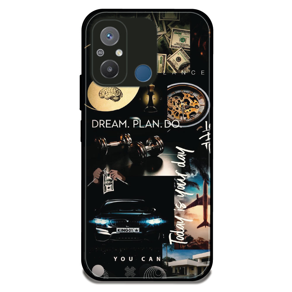 Dream Plan Collage - Glossy Metal Silicone Case For Redmi Models