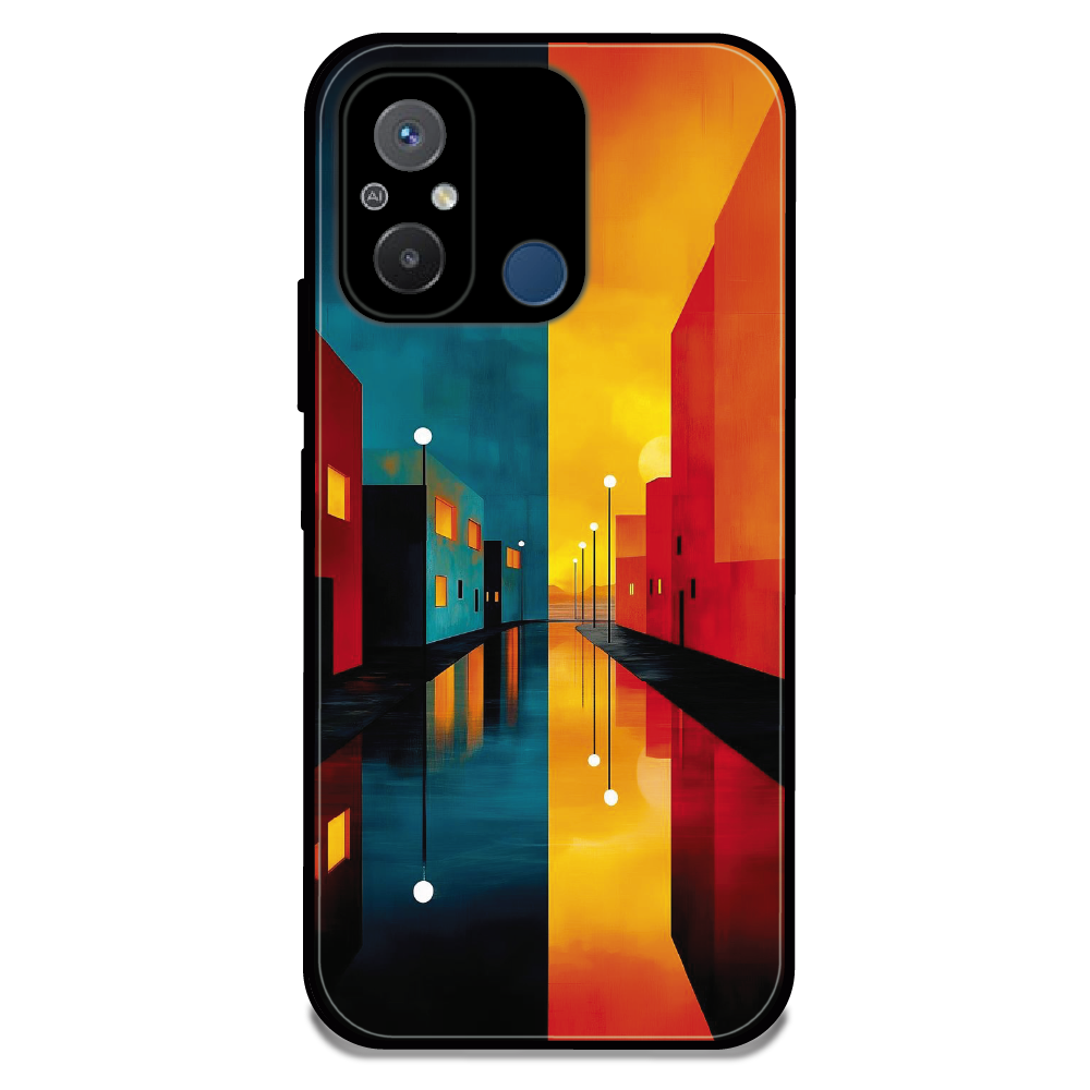 Dual Tone City Street - Glossy Metal Silicone Case For Redmi Models