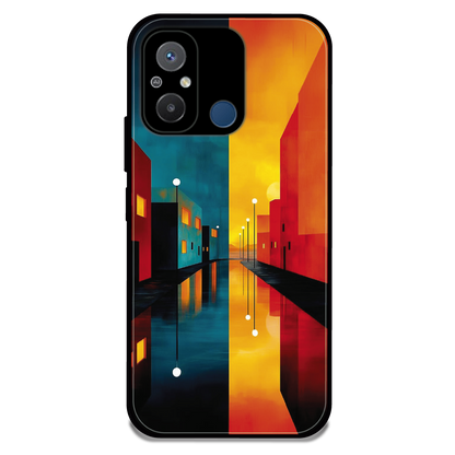 Dual Tone City Street - Glossy Metal Silicone Case For Redmi Models