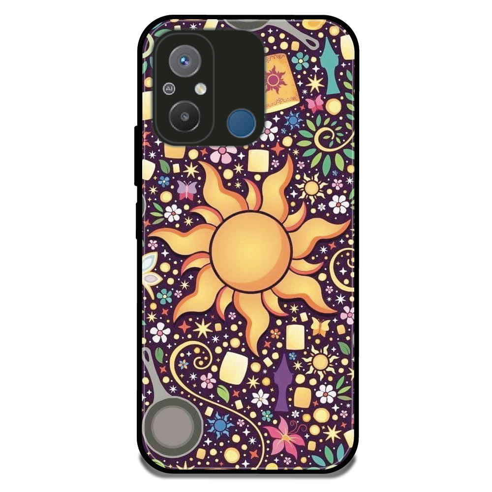 Golden Sun Pattern - Glossy Metal Silicone Case For Redmi Models