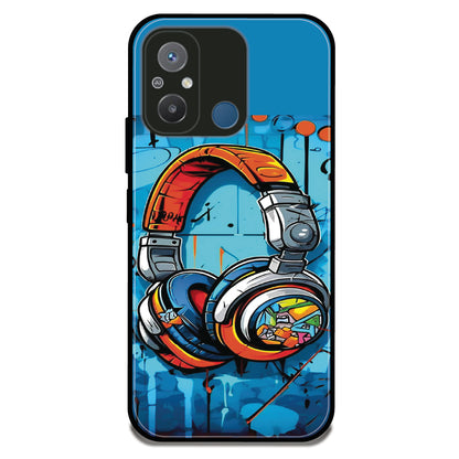 Graffiti Headphones - Glossy Metal Silicone Case For Redmi Models