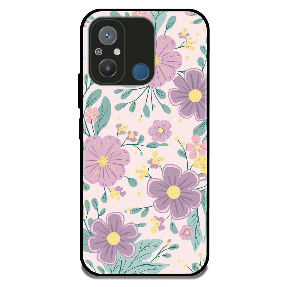 Lavender Flower Garden - Glossy Metal Silicone Case For Redmi Models