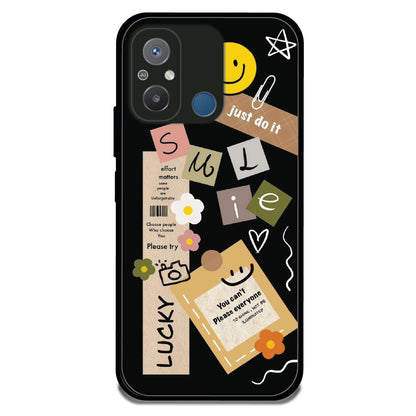 Lucky Smile Doodle - Glossy Metal Silicone Case For Redmi Models