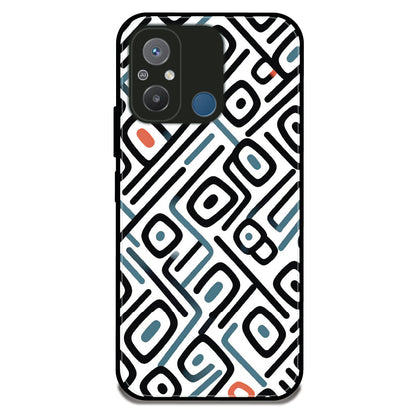 Maze Line Pattern - Glossy Metal Silicone Case For Redmi Models