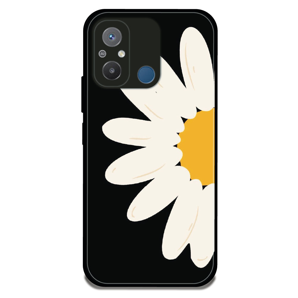 Minimal Half Daisy - Glossy Metal Silicone Case For Redmi Models