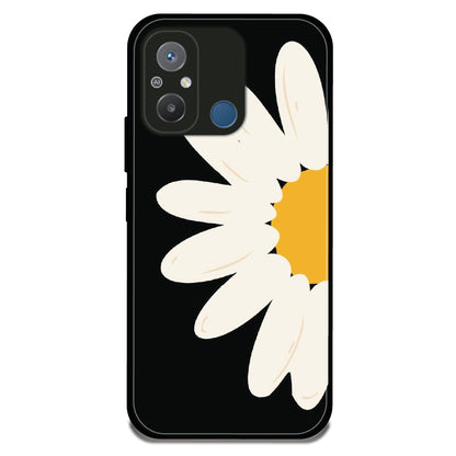 Minimal Half Daisy - Glossy Metal Silicone Case For Redmi Models