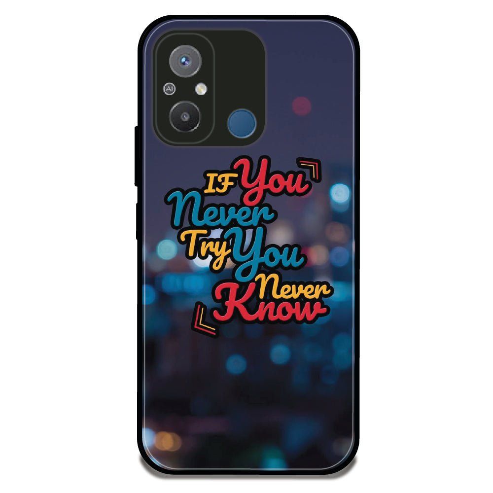 Never Try Never Know - Glossy Metal Silicone Case For Redmi Models