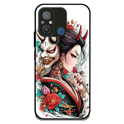 Oni Geisha Portrait - Glossy Metal Silicone Case For Redmi Models