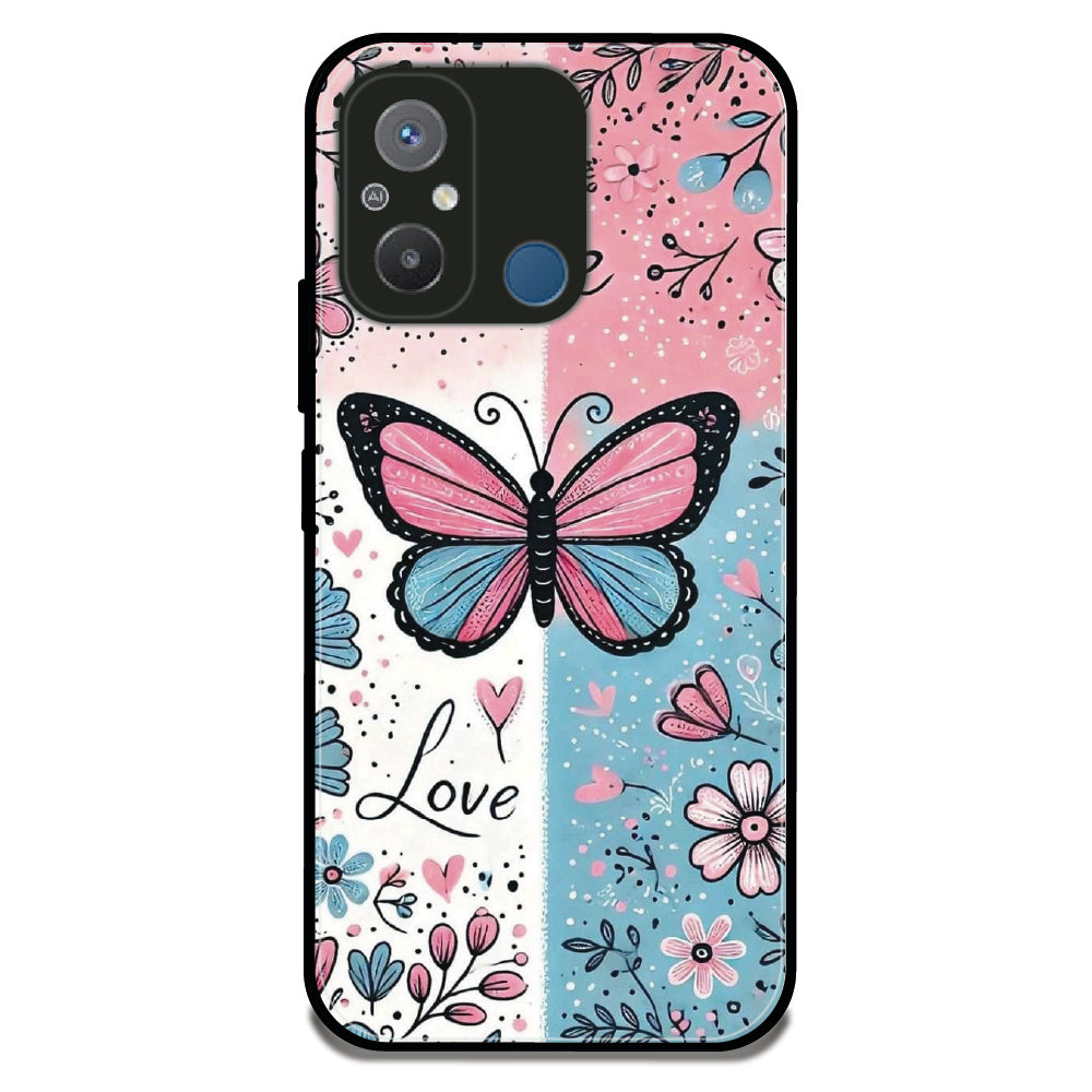 Pastel Love Butterfly - Glossy Metal Silicone Case For Redmi Models
