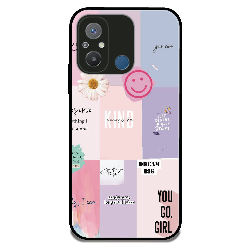 Pastel Motivation Grid - Glossy Metal Silicone Case For Redmi Models