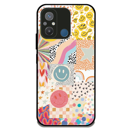 Retro Sticker Collage - Glossy Metal Silicone Case For Redmi Models