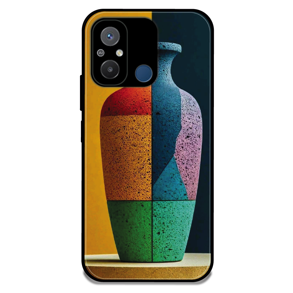 Split Color Vase - Glossy Metal Silicone Case For Redmi Models