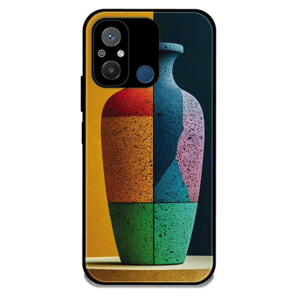 Split Color Vase - Glossy Metal Silicone Case For Redmi Models