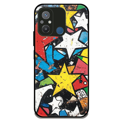 Star Paper Collage - Glossy Metal Silicone Case For Redmi Models