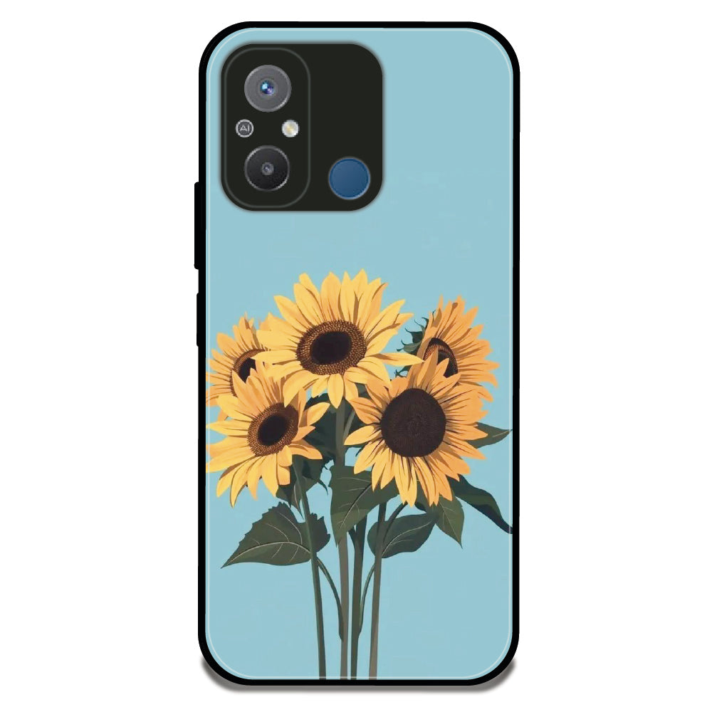 Sunflower Bouquet - Glossy Metal Silicone Case For Redmi Models