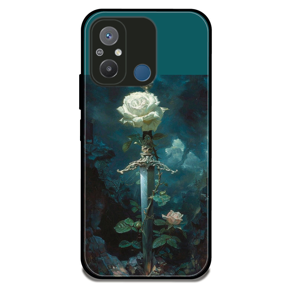Sword Rose Fantasy - Glossy Metal Silicone Case For Redmi Models