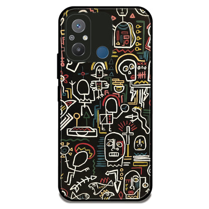 Tribal Line Doodles - Glossy Metal Silicone Case For Redmi Models