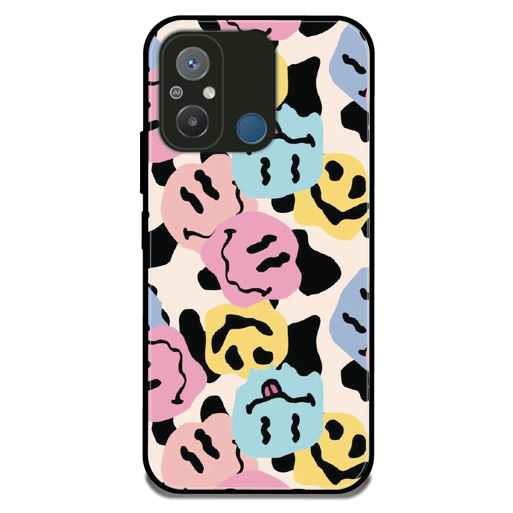 Wiggly Smiley Splash - Glossy Metal Silicone Case For Redmi Models