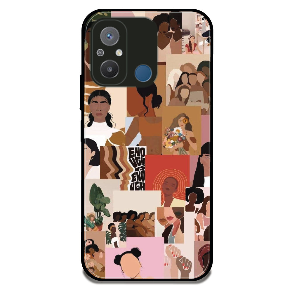 Women Empowerment Collage - Glossy Metal Silicone Case For Redmi