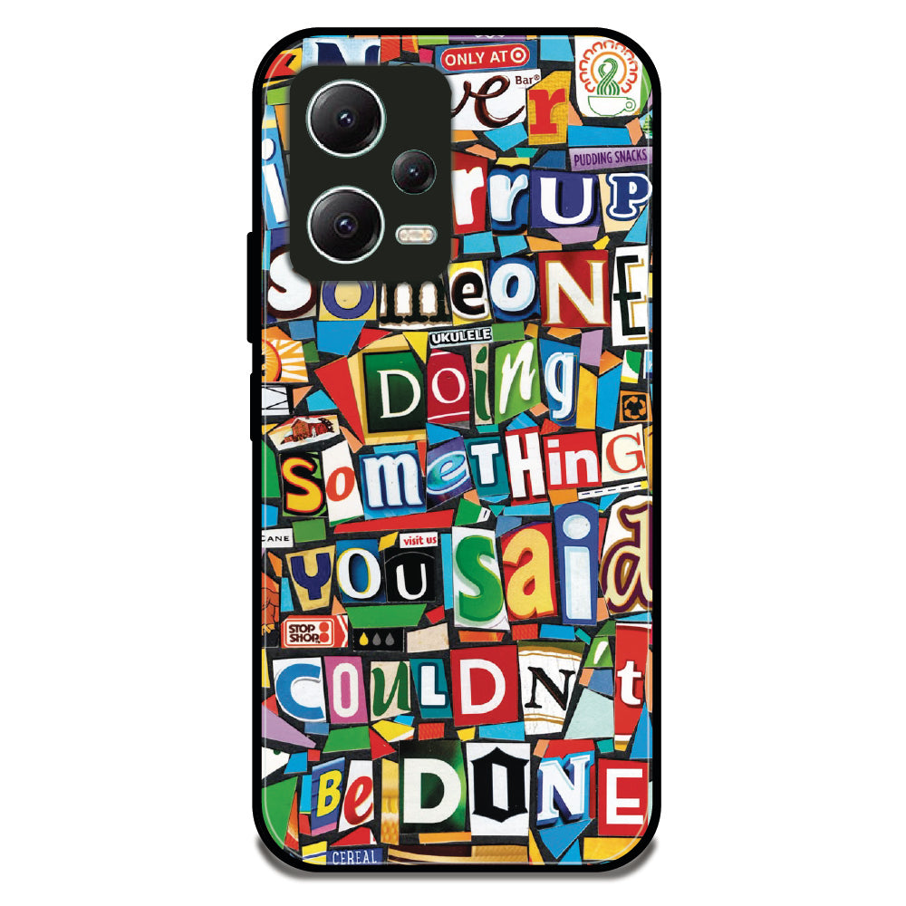 Alphabetical Collage - Glossy Metal Silicone Case For Redmi Models