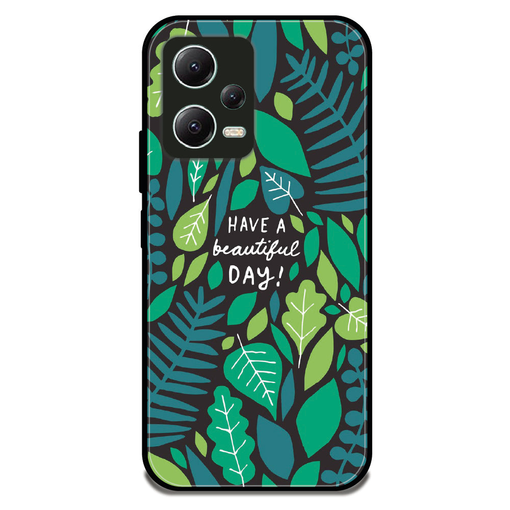 Beautiful Day Leaves - Glossy Metal Silicone Case For Redmi Models