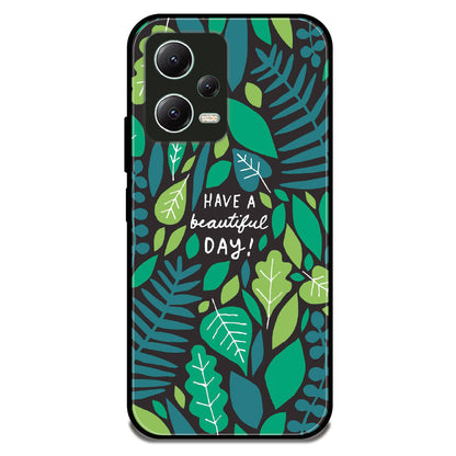 Beautiful Day Leaves - Glossy Metal Silicone Case For Redmi Models