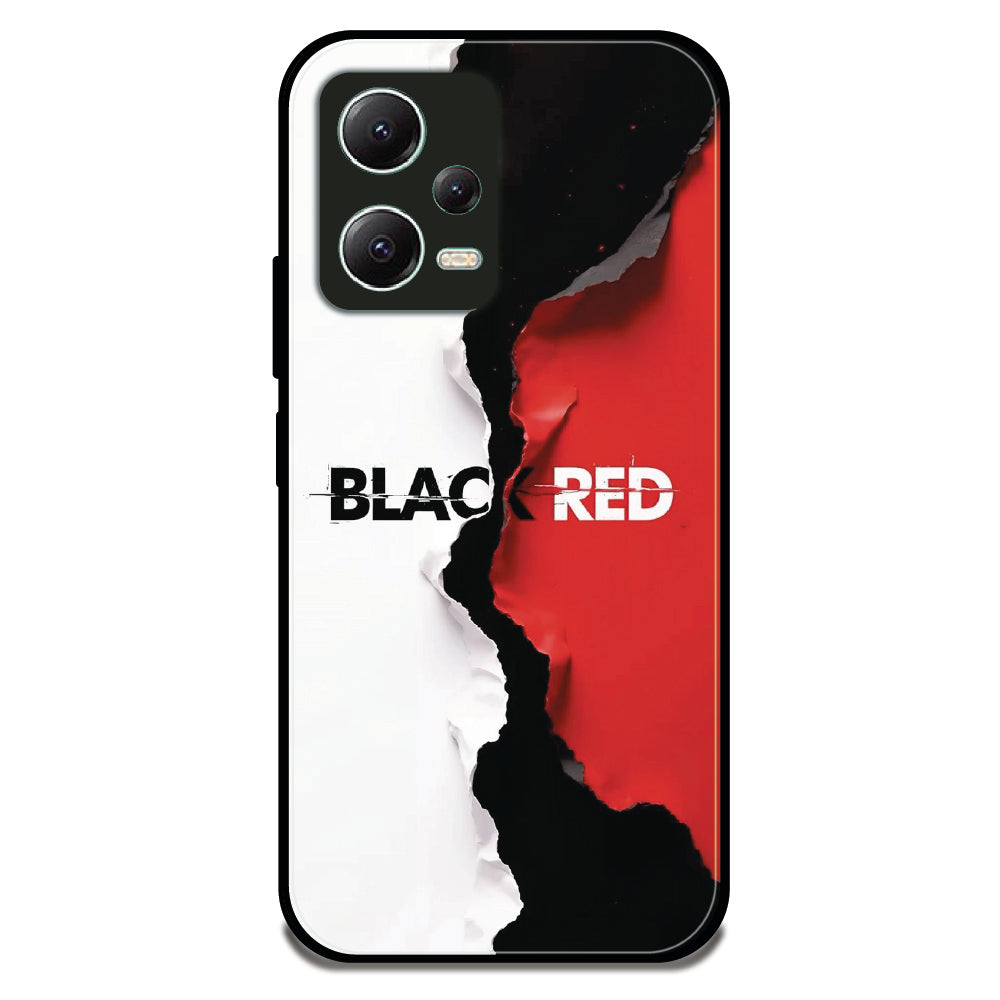 Black and Red - Glossy Metal Silicone Case For Redmi Models