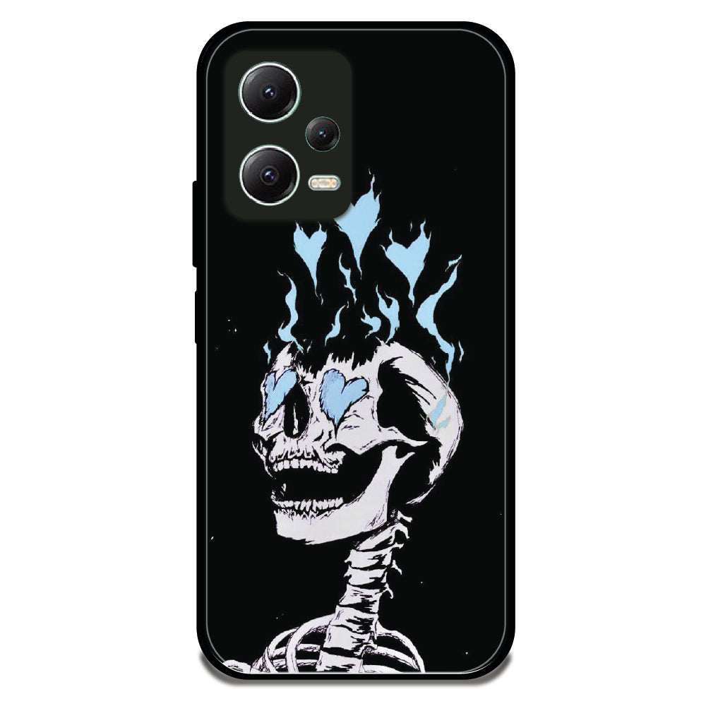 Blue Flame Skeleton - Glossy Metal Silicone Case For Redmi Models
